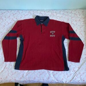 Red long sleeve rugby shirt